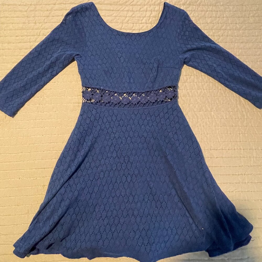 Pins and Needles Navy Lace and Crochet Dress